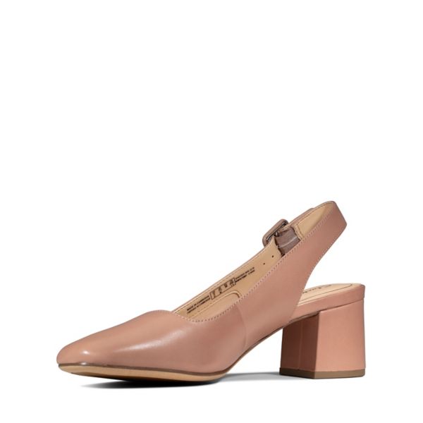 Clarks Womens Sheer Violet Heels Praline Leather | CA-2048796